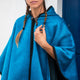 Pucara - Lightweight Baby Alpaca Hooded Cape Poncho - Blue - Unisex