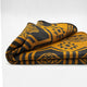 Totoras - Heavy and Thick Extra Large Llama wool artisanal handwoven Blanket - Mustard Gold / Black - Aztec Pattern