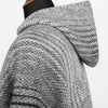 Load image into Gallery viewer, Changaimina - Llama Wool Unisex South American Handwoven Hooded Poncho - gray thin striped pattern