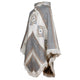 A patterned poncho with fringe edges drapes from shoulder to knee. It features earthy tones, geometric designs, and buttons at the neck, set against a plain white background.