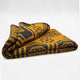 Totoras - Heavy and Thick Extra Large Llama wool artisanal handwoven Blanket - Mustard Gold / Black - Aztec Pattern