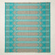 Chugchilan - Heavy and Thick Extra Large Llama wool artisanal handwoven Blanket - Turquoise/Sand - Aztec Pattern