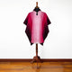 Pucaloma - Llama Wool Unisex South American Handwoven Hooded Poncho - pink-purple striped pattern
