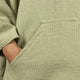 Pillagua - 100% Llama Wool Handwoven Hooded Poncho - Unisex - solid olive green - pocket