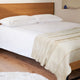Huambalo - Heavy and Thick Extra Large Llama wool artisanal handwoven Blanket - Sand / Ivory - Aztec Pattern