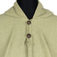 Pillagua - 100% Llama Wool Handwoven Hooded Poncho - Unisex - solid olive green - pocket