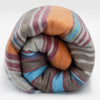 Yacullacta - Baby Alpaca Wool Throw Blanket / Sofa Cover - Queen 96 x 67 in - Multicolor Striped In Orange Blue Taupe