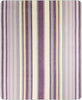 Saraguro - Baby Alpaca Wool Throw Blanket / Sofa Cover - Queen 96 x 67 in - Multicolor Striped in Plum, Lavender, Ivory, and Grey