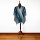 Achupallas - Lightweight Fine Alpaca Wool UNISEX Ruana Cape Poncho/Shawl - Gray with authentic blue pattern