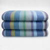 Sigsipamba - Baby Alpaca Wool Throw Blanket / Sofa Cover - Queen 96 x 65 in - Multicolor Striped in Blue & Green Tones