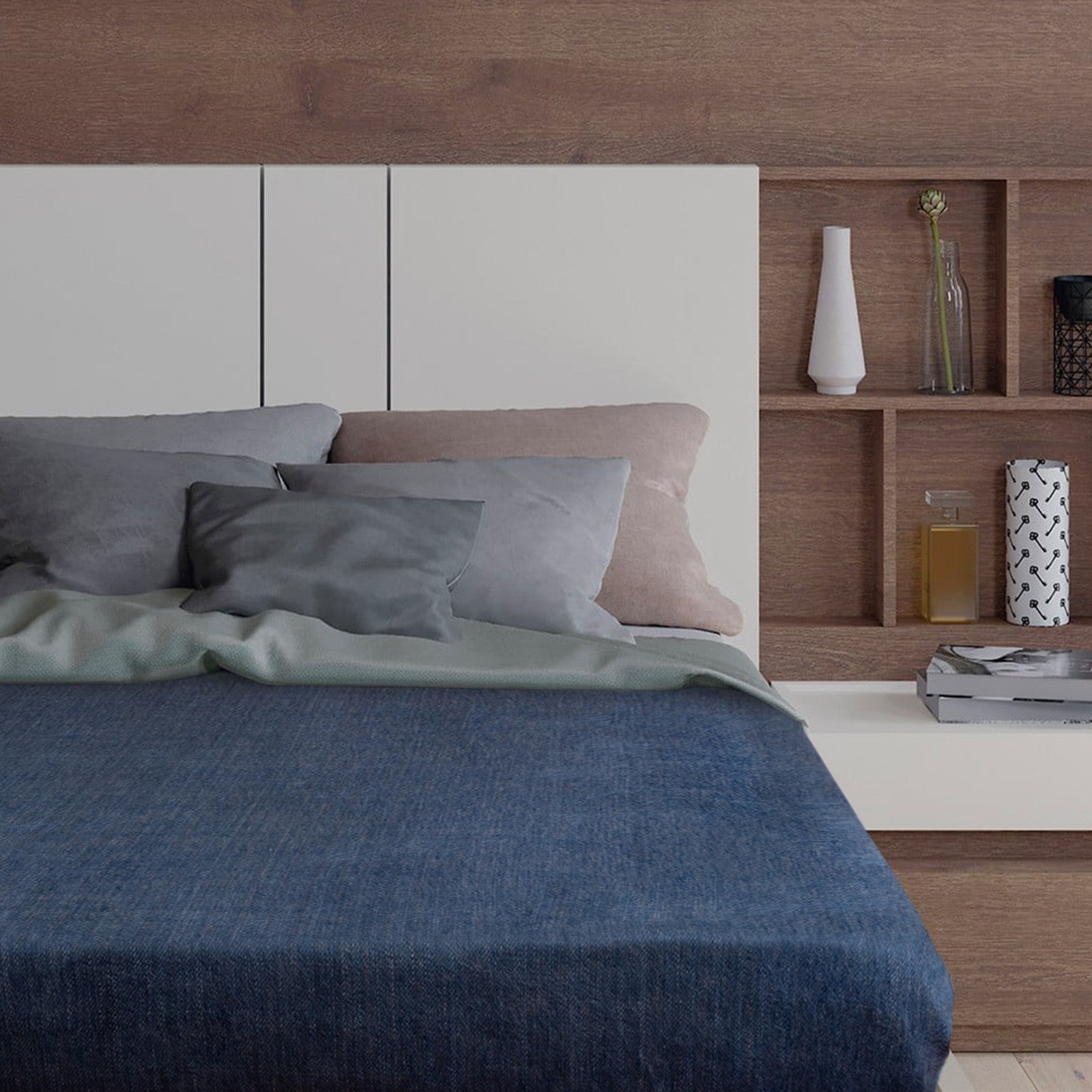 Kallari - Double Density Baby Alpaca Wool Throw Blanket / Sofa Cover - Queen 94 x 65 - Indigo Blue