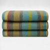 Pastaza - Baby Alpaca Wool Throw Blanket / Sofa Cover - Queen 98 x 68 in - Olive Green/Burgundy/Turquoise