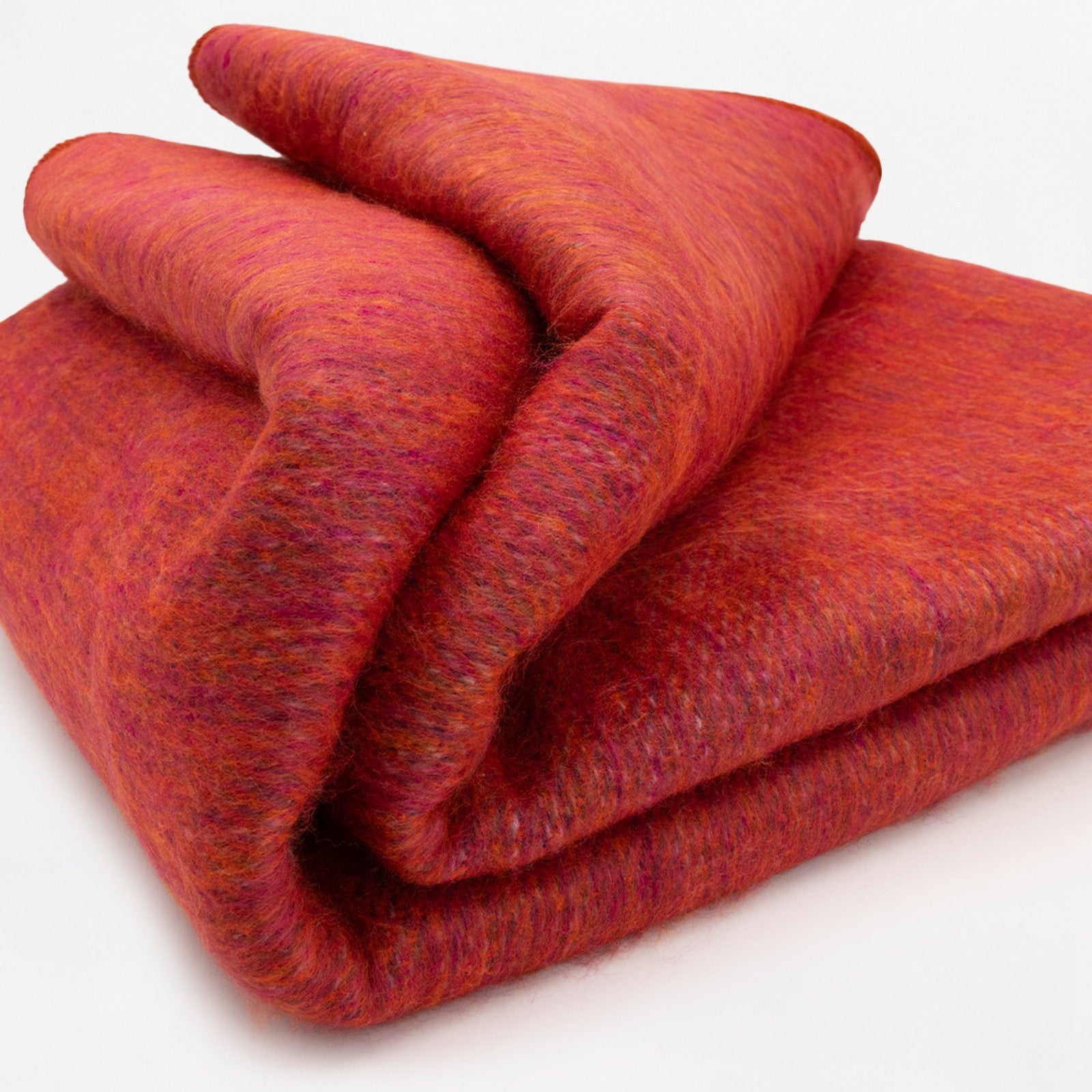 Kuyana - Double Density Baby Alpaca Wool Throw Blanket / Sofa Cover - Queen 94 x 65 - Fiery Red