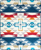 Augashcola - Baby Alpaca Blanket - Extra Large Reversible - Aztec Cross Southwest Pattern - Blue/Red/Yellow