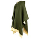 Llangahua - Baby Alpaca wool Hooded Unisex Poncho S-XXL - Solid pattern - Olive Green