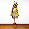 Curichanga - Llama Wool Unisex South American Handwoven Thick Hooded Poncho - Andean pattern - bright black/yellow/orange/red