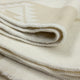 Huambalo - Heavy and Thick Extra Large Llama wool artisanal handwoven Blanket - Sand / Ivory - Aztec Pattern