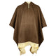 Tigua - Baby Alpaca wool Hooded Unisex Poncho S-XXL - Solid pattern - Earth Brown
