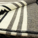 Ilapo – XL PLUS Baby Alpaca Blanket, Reversible Aztec Stripe Pattern | 102x83 in | Black Gray Cream