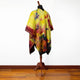 Yasuni - 100% Llama Wool Handwoven Poncho - Unisex - Yellow & Red Abstract Pattern