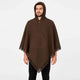 Surfers Poncho with hood and pocket llama wool - BROWN