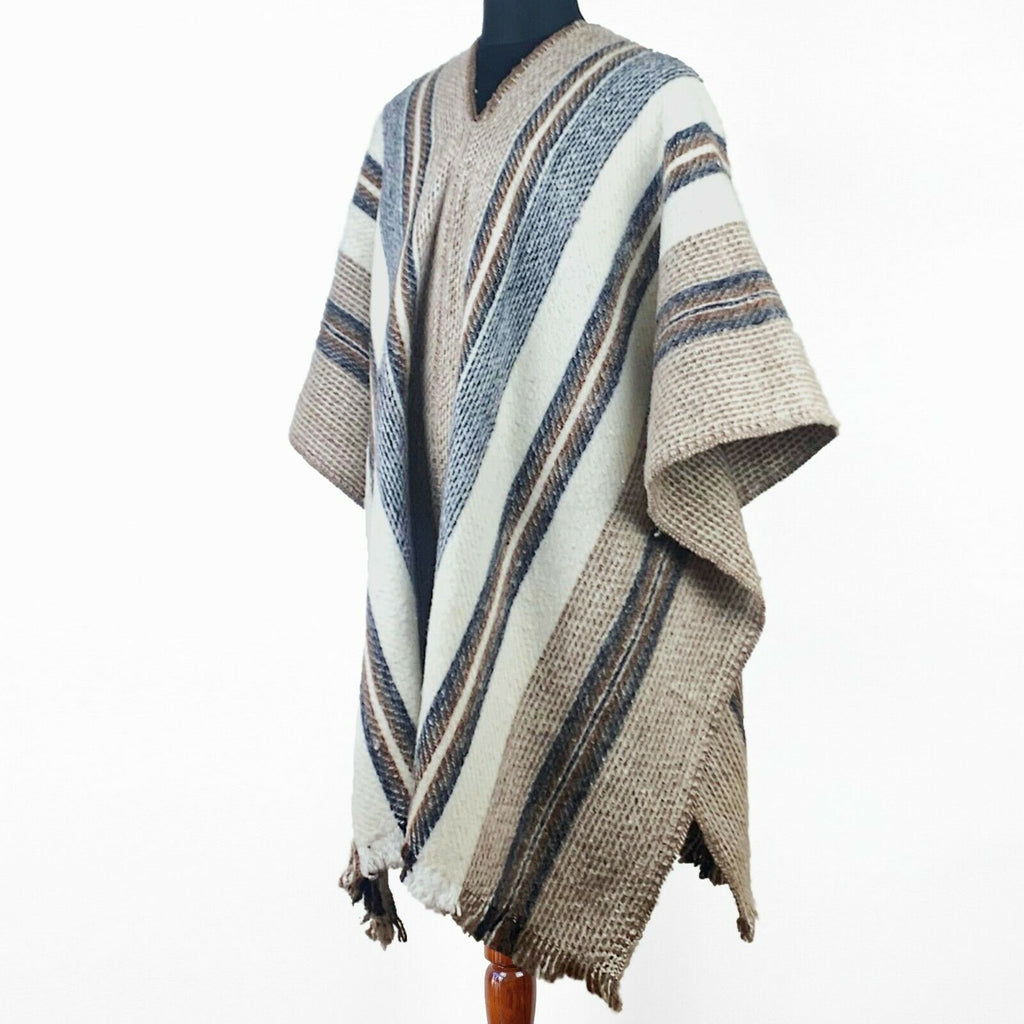 Llama Wool Unisex South American Handwoven Serape Poncho - M-XXL - str ...