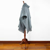 Load image into Gallery viewer, Llama Wool Unisex Handwoven Hooded Poncho - wavy striped gray pattern - pocket