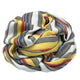 Guayan baby alpaca wool blanket – blanket crumpled in a heap, featuring vibrant stripes of yellow, blue, red, and gray against a white background; no visible text, isolated on a plain white surface