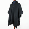 Load image into Gallery viewer, Llama Wool Unisex South American Handwoven Hooded Poncho - solid black pattern