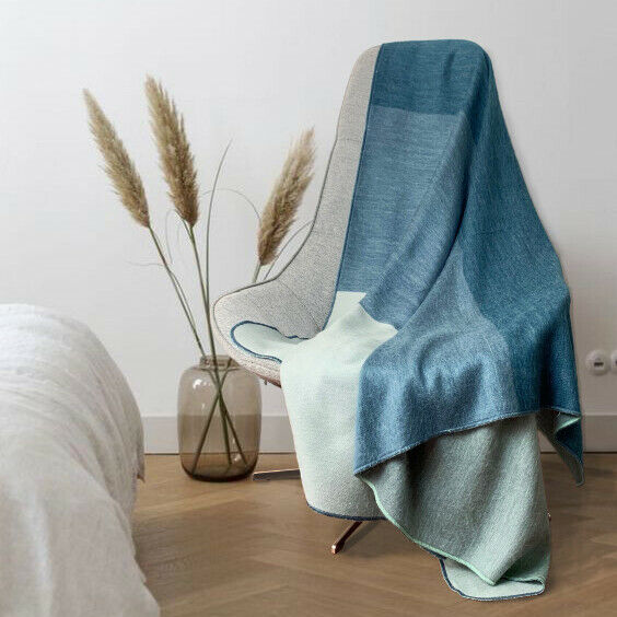 Soft & Warm Baby Alpaca Wool Reversible Throw Blanket / Sofa Cover - Small 63" x 59"