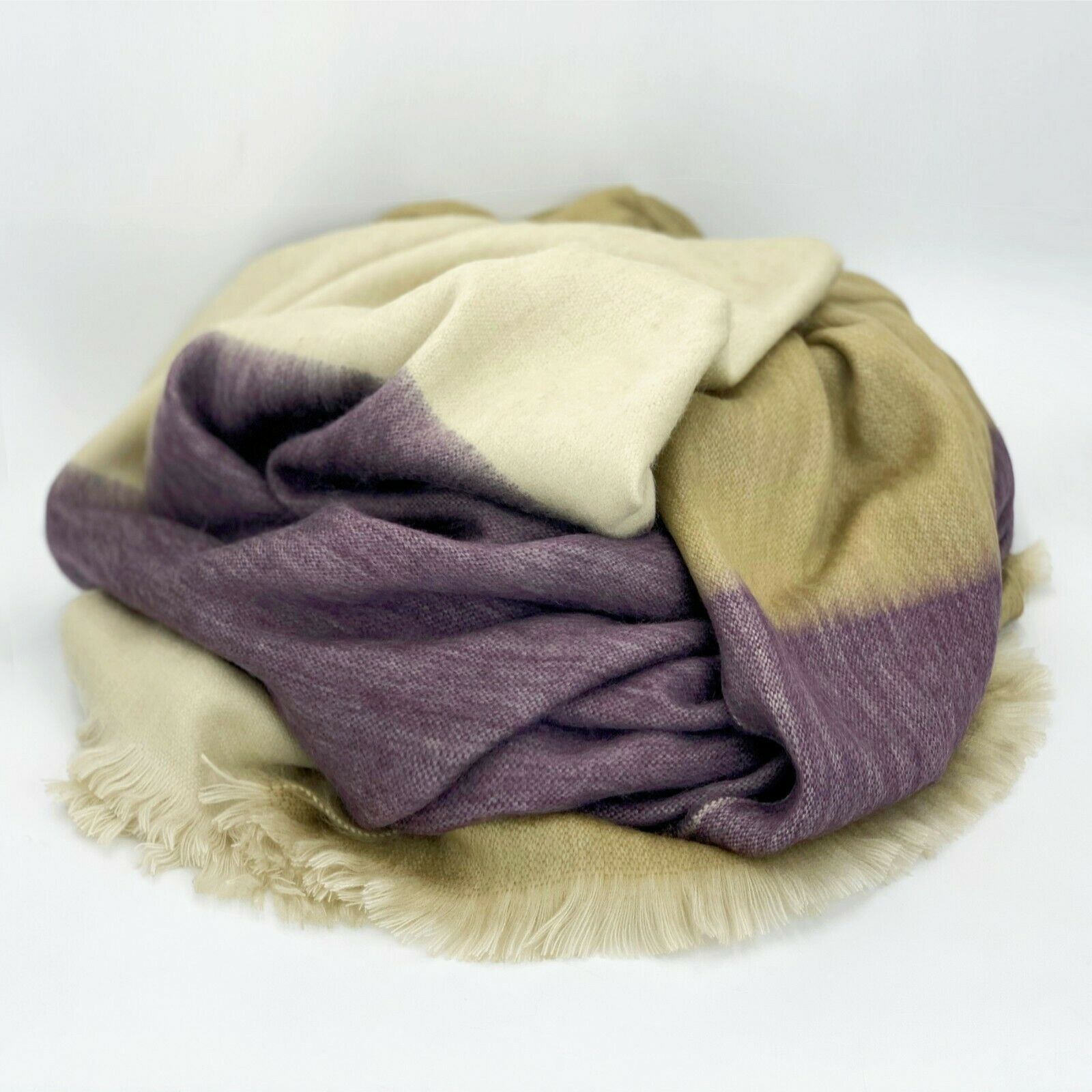 Ukllana - Baby Alpaca Wool Throw Blanket / Sofa Cover - Queen 95" x 65" - Fringed