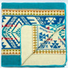 Load image into Gallery viewer, Quilotoa - Baby Alpaca Blanket - Extra Large - Reversible Aztec Pattern - turquoise-blue-cream