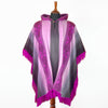 Load image into Gallery viewer, Saguambi - Lightweight Baby Alpaca Hooded Fringed Poncho - Purple - Unisex