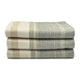 Deleg baby alpaca wool blanket – three folded striped blanket stacked neatly, featuring light gray and beige colors, with a soft texture, placed against a plain white background