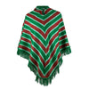 Christmas Elf Pyjama baby alpaca hooded poncho costume - striped green/red - Adult/Kids sizes