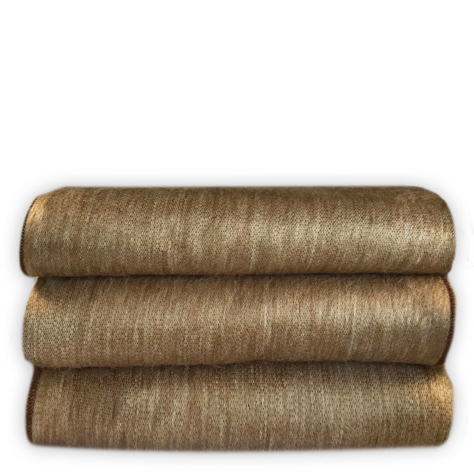 Cochauco - Baby Alpaca Wool Throw Blanket / Sofa Cover - Queen 90" x 65" - solid pattern tan