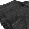 Llama Wool Unisex South American Handwoven Hooded Poncho - wavy striped black pattern - pocket