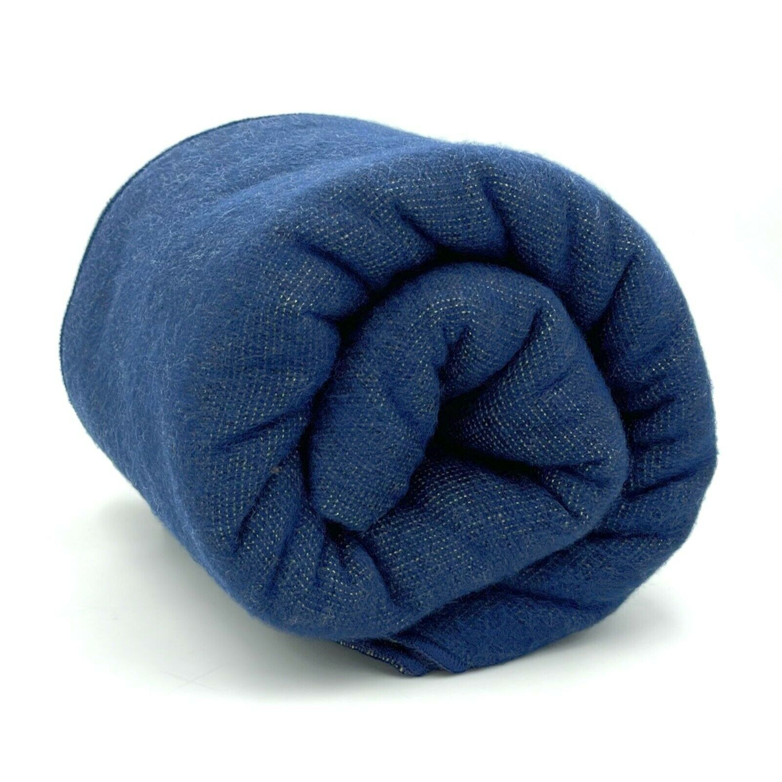 Quillualpa - Baby Alpaca Blanket - Extra Large - Solid reversible - navy blue/cream