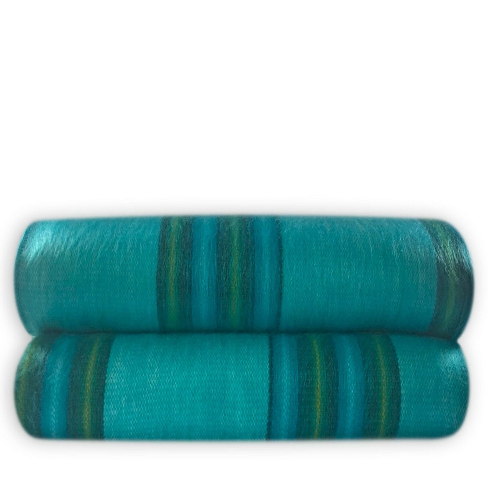 Machay - Baby Alpaca Wool Throw Blanket / Sofa Cover - Queen 90" x 63" - Aqua/Turquoise/Green