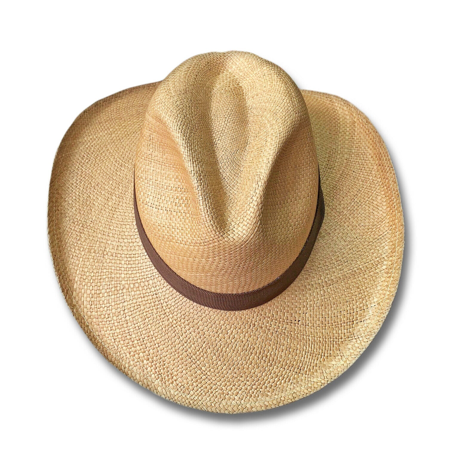 Genuine Cowboy Vaquero Style  Panama Hat Handwoven In Ecuador - Large Brim
