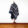 Load image into Gallery viewer, Nangaritza - Alpaca wool Serape Poncho with scarf - Piranha pattern - Navy Blue - Unisex