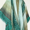 Load image into Gallery viewer, Tisaleo - Lightweight Baby Alpaca Fringed Hooded Poncho - Green - Unisex