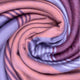 Ochoa baby alpaca wool blanket – a soft, striped blanket is spirally arranged, creating a swirl pattern. The colors transition from pink to purple, with alternating shades enhancing the texture. The background is not visible