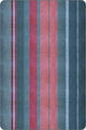Atacazo baby alpaca wool blanket – vertical stripes in varying shades of blue, red, and pink cover a rectangular surface, creating a colorful pattern. The texture appears soft and fabric-like