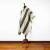 Load image into Gallery viewer, Pullaguari - Llama Wool Unisex South American Handwoven Poncho - white - striped pattern