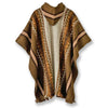 Load image into Gallery viewer, Llama Wool Unisex South American Handwoven Hooded Poncho - solid Khaki/Brown with diamonds pattern