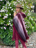 Load image into Gallery viewer, Cangaghua - Lightweight Baby Alpaca Fringed Hooded Poncho - Burgundy - Unisex