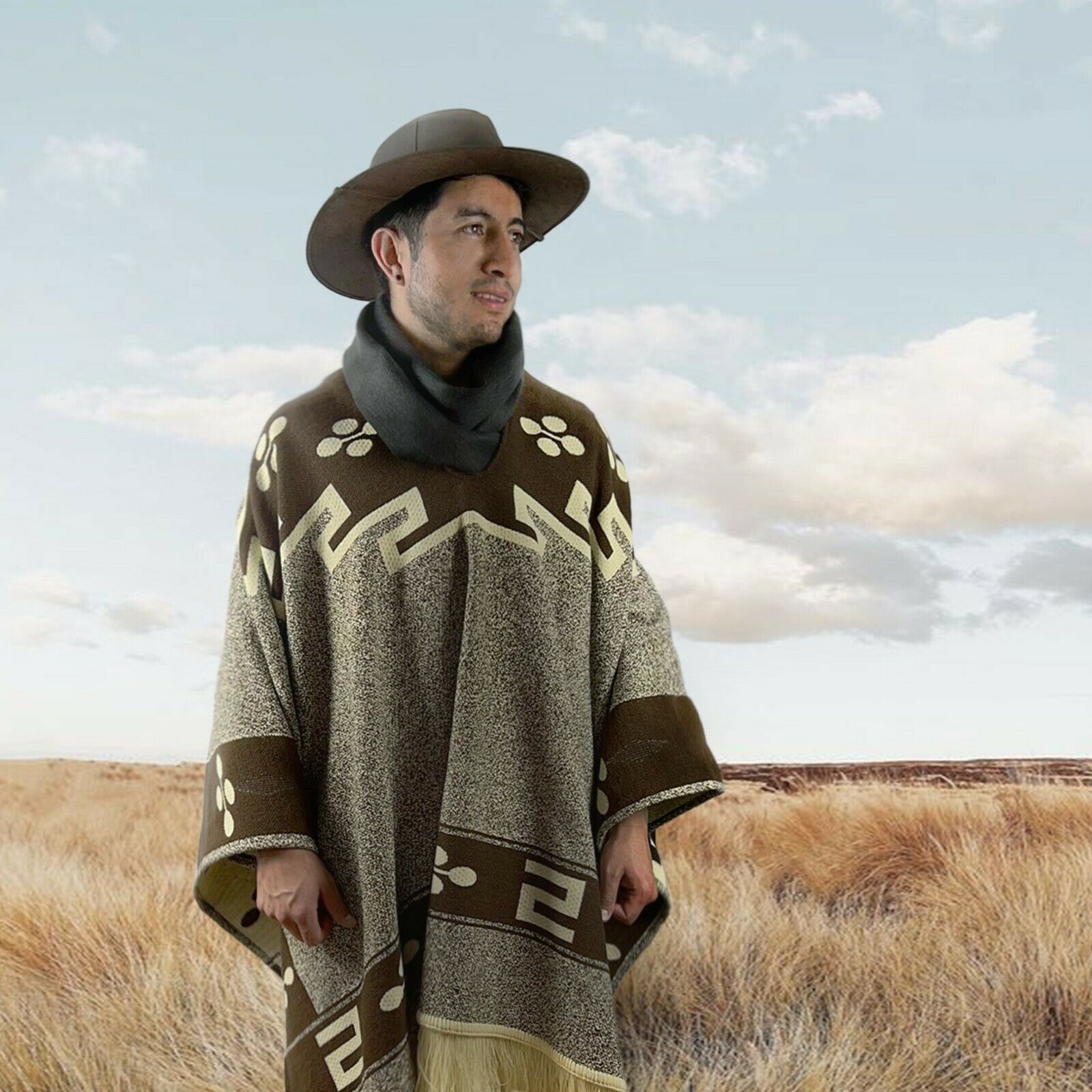 Back to the Future inspired Cowboy Western Poncho Serape replica handmade of Alpaca wool