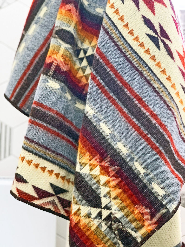 Extra Large Baby Alpaca Wool Blanket - Aztec Southwest Pattern – ECUALAMA