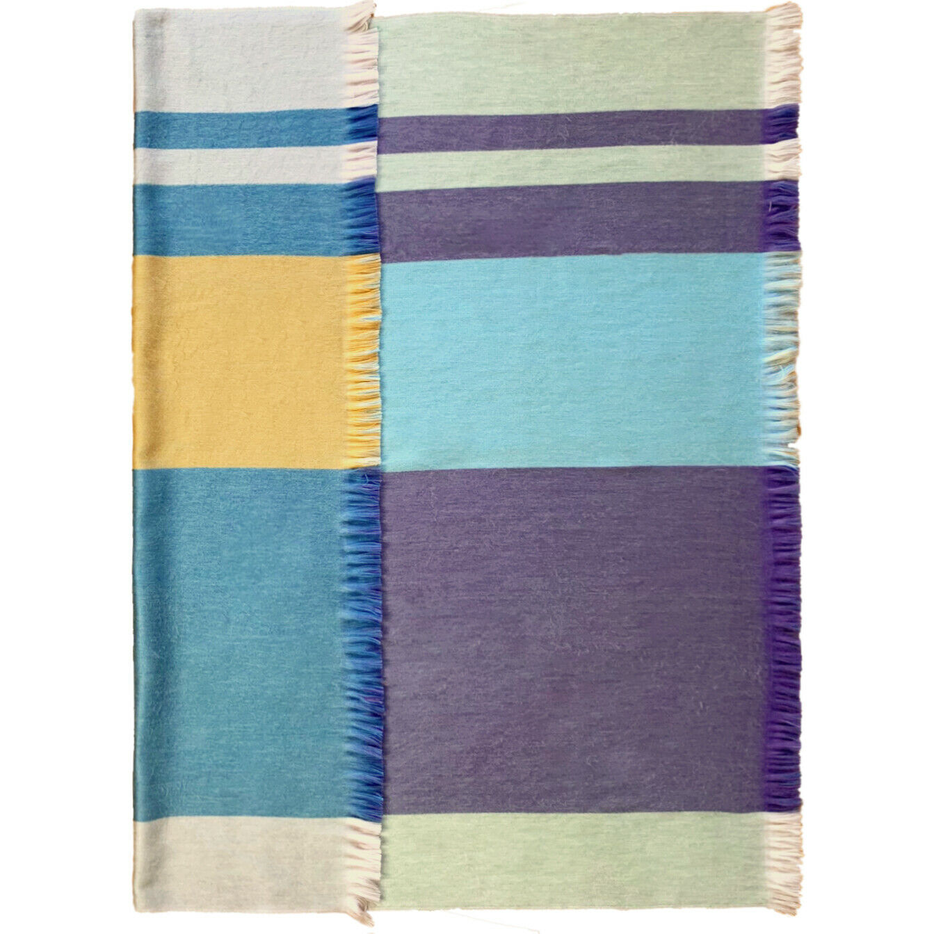 Soft & Warm baby alpaca wool reversible double-sided throw blanket / sofa cover - small 64" x 54"